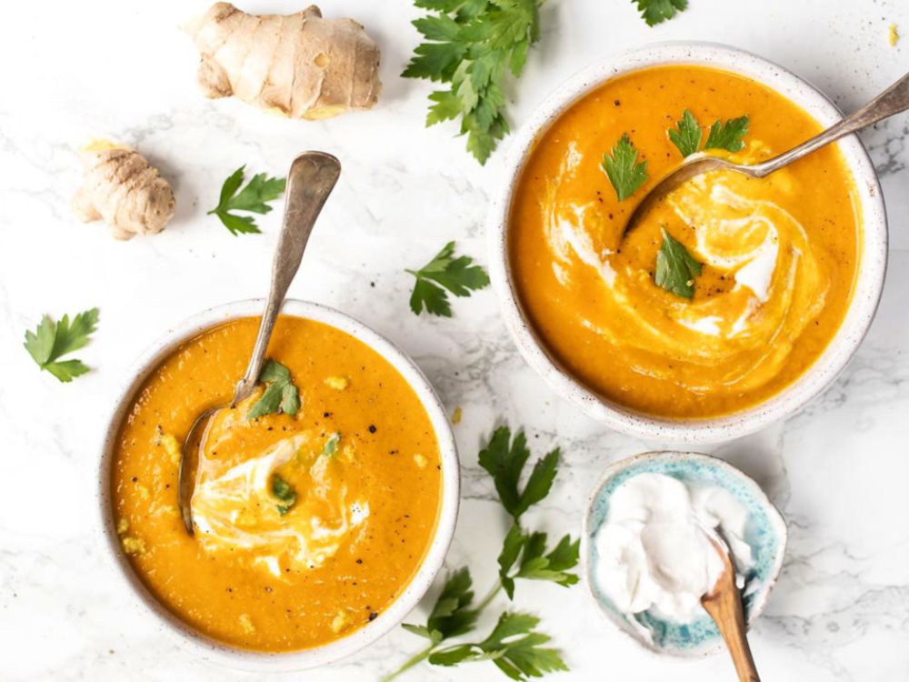 Sopa de cenoura para combater a queda de cabelo.