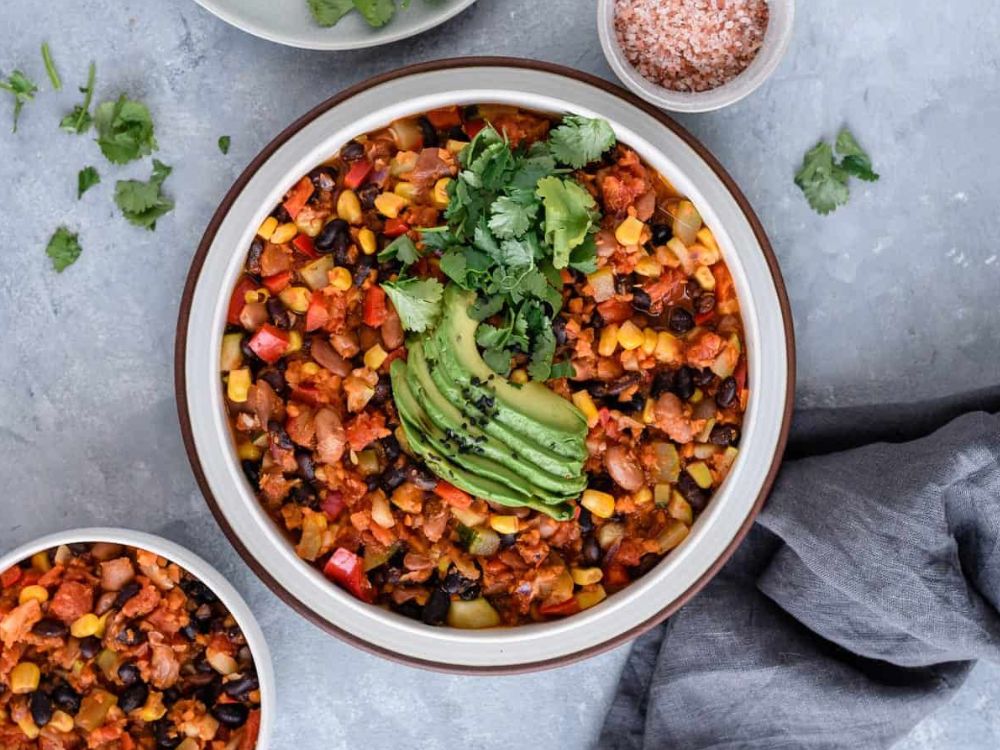 Chili vegetariano para combater a queda de cabelo.