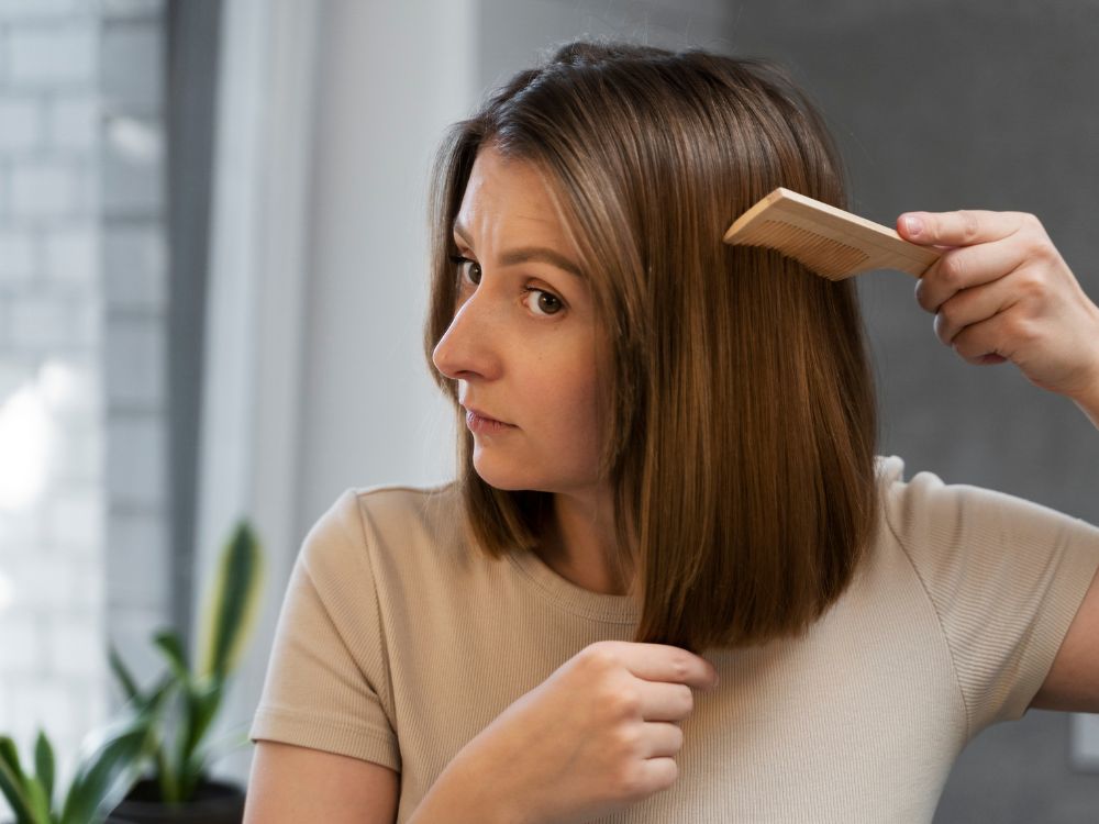 O que queda de cabelo pode significar? Eflúvio Telógeno.